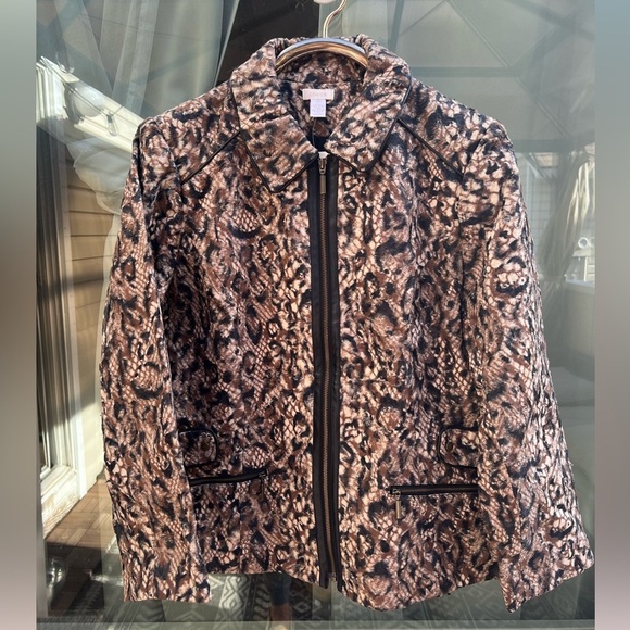 ⚫️ NEW CHICOS QUEEN OF ELEGANCE ANIMAL PRINT FUR MARGARET JACKET retails $249 - Picture 7 of 16